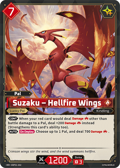 Suzaku – Hellfire Wings EBP01-002 Palworld TCG card