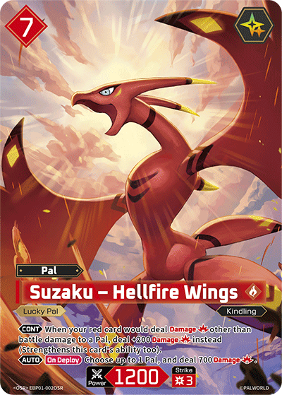 Suzaku – Hellfire Wings EBP01-002OSR Palworld TCG card