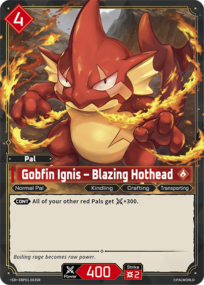 Gobfin Ignis – Blazing Hothead EBP01-003SR Palworld TCG card