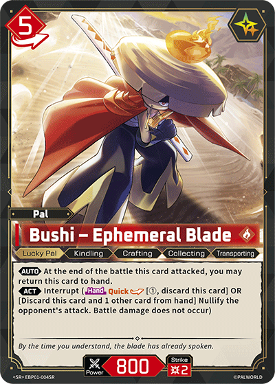 Bushi – Ephemeral Blade EBP01-004SR Palworld TCG card