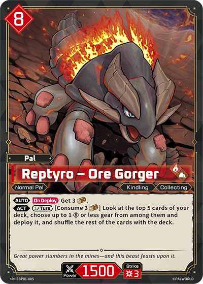 Reptyro – Ore Gorger EBP01-005 Palworld TCG card