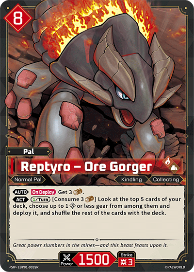 Reptyro – Ore Gorger EBP01-005SR Palworld TCG card