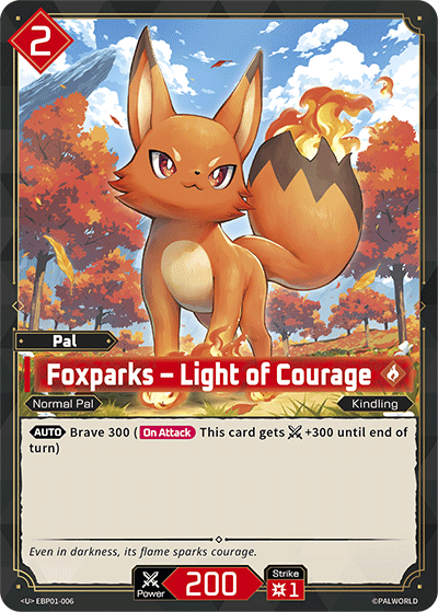 Foxparks – Light of Courage EBP01-006 Palworld TCG card