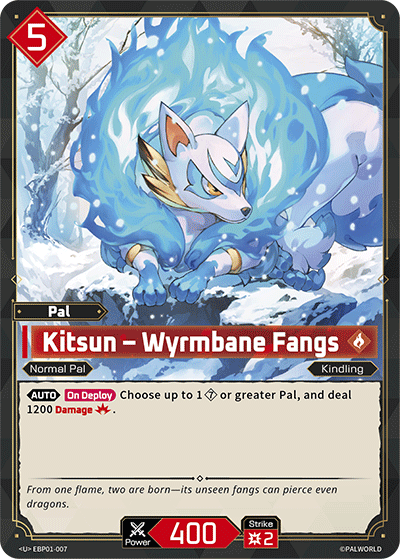 Kitsun – Wyrmbane Fangs EBP01-007 Palworld TCG card