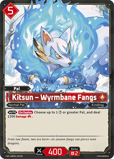 Kitsun – Wyrmbane Fangs EBP01-007SR Palworld TCG card