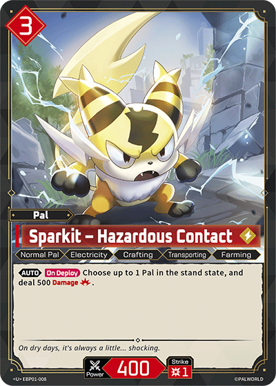 Sparkit – Hazardous Contact EBP01-008 Palworld TCG card