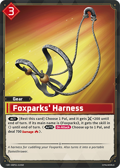 Foxparks' Harness EBP01-019SR Palworld TCG card
