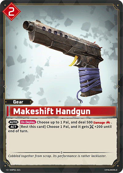 Makeshift Handgun EBP01-021 Palworld TCG card