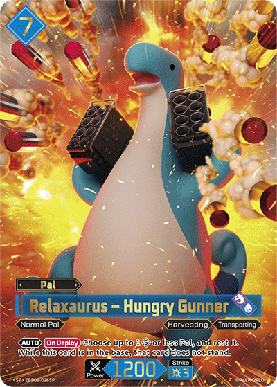 Relaxaurus – Hungry Gunner EBP01-026SP Palworld TCG card