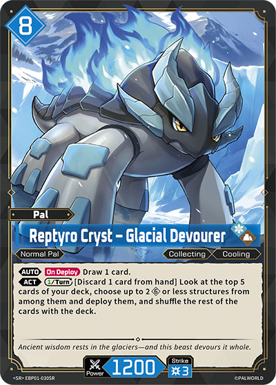 Reptyro Cryst – Glacial Devourer EBP01-030SR Palworld TCG card