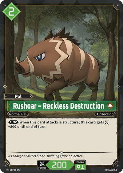 Rushoar – Reckless Destruction EBP01-052 Palworld TCG card
