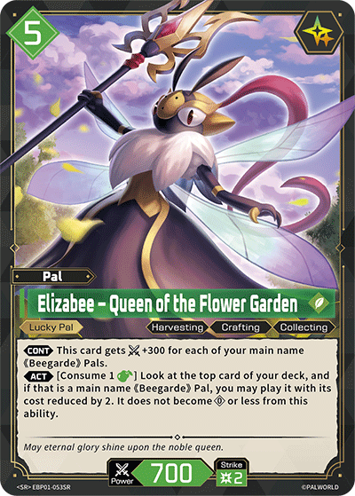 Elizabee – Queen of the Flower Garden EBP01-053SR Palworld TCG card