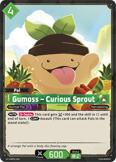 Gumoss – Curious Sprout EBP01-058 Palworld TCG card