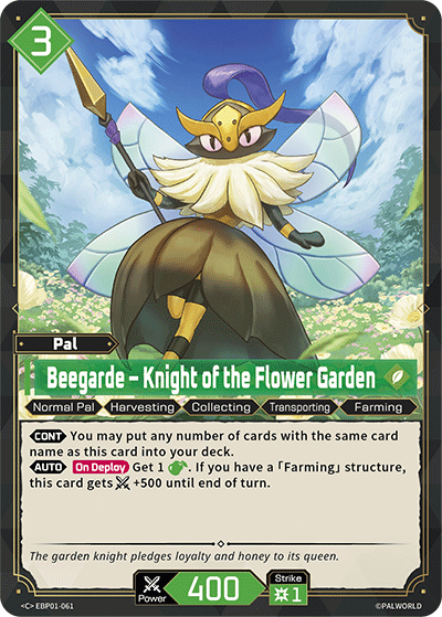 Beegarde – Knight of the Flower Garden EBP01-061 Palworld TCG card