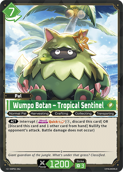 Wumpo Botan – Tropical Sentinel EBP01-062 Palworld TCG card