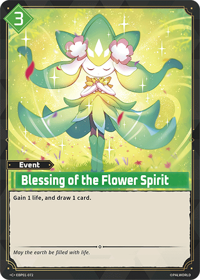 Blessing of the Flower Spirit EBP01-072 Palworld TCG card