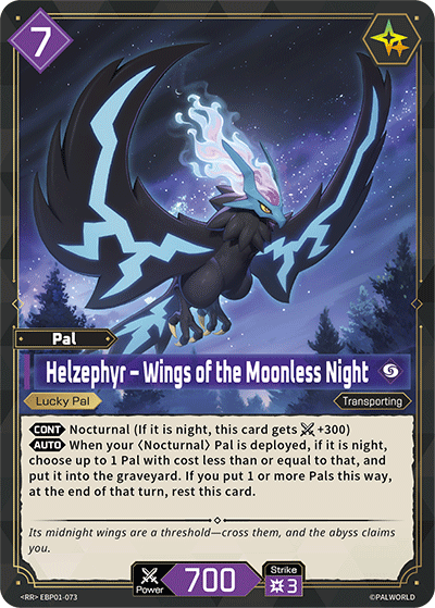 Helzephyr – Wings of the Moonless Night EBP01-073 Palworld TCG card