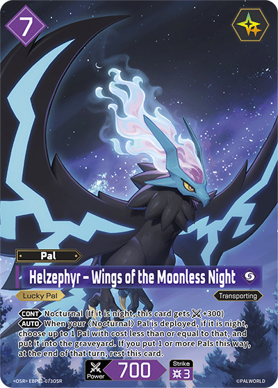 Helzephyr – Wings of the Moonless Night EBP01-073OSR Palworld TCG card