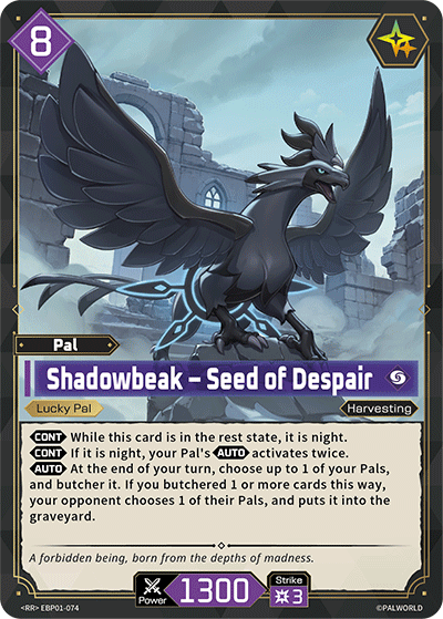 Shadowbeak – Seed of Despair EBP01-074 Palworld TCG card
