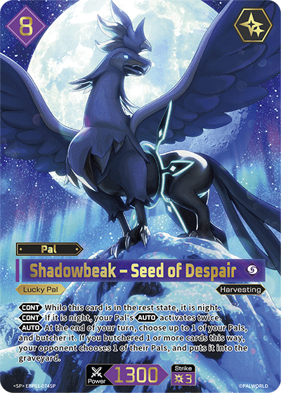Shadowbeak – Seed of Despair EBP01-074SP Palworld TCG card