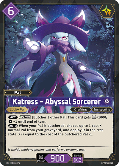 Katress – Abyssal Sorcerer EBP01-075 Palworld TCG card
