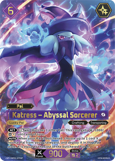 Katress – Abyssal Sorcerer EBP01-075SP Palworld TCG card
