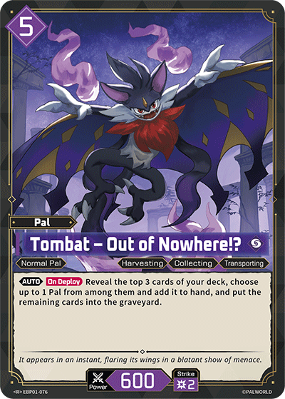 Tombat – Out of Nowhere!? EBP01-076 Palworld TCG card