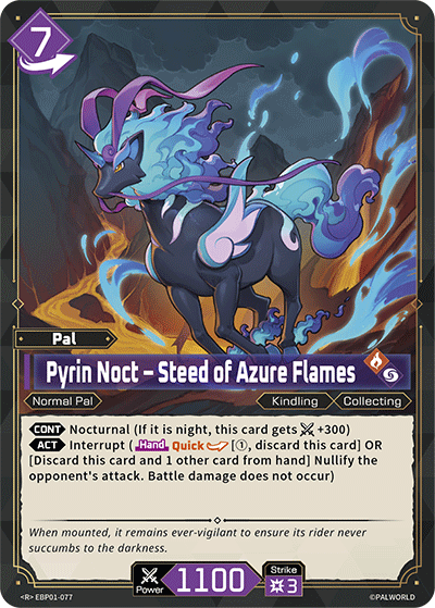 Pyrin Noct – Steed of Azure Flames EBP01-077 Palworld TCG card