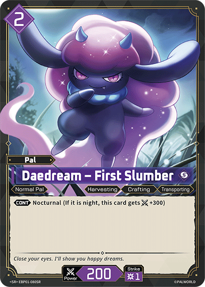 Daedream – First Slumber EBP01-080SR Palworld TCG card