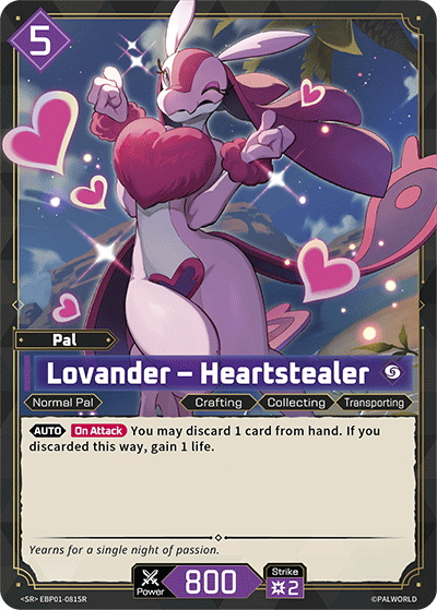 Lovander – Heartstealer EBP01-081SR Palworld TCG card