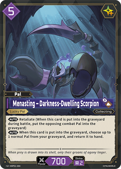 Menasting – Darkness-Dwelling Scorpion EBP01-084 Palworld TCG card