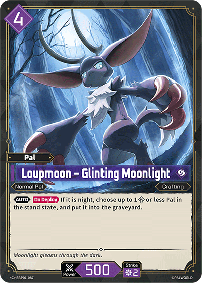 Loupmoon – Glinting Moonlight EBP01-087 Palworld TCG card