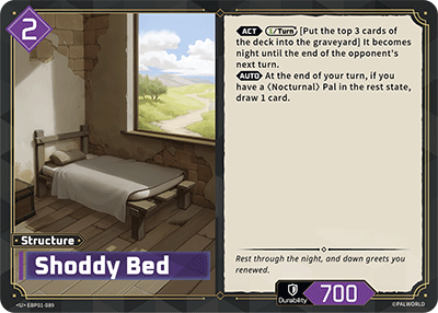 Shoddy Bed EBP01-089 Palworld TCG card