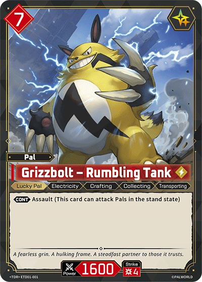 Grizzbolt – Rumbling Tank ETD01-001 Palworld TCG card