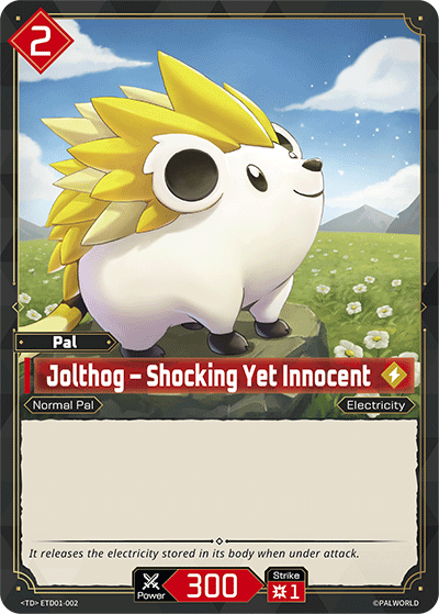 Jolthog – Shocking Yet Innocent ETD01-002 Palworld TCG card