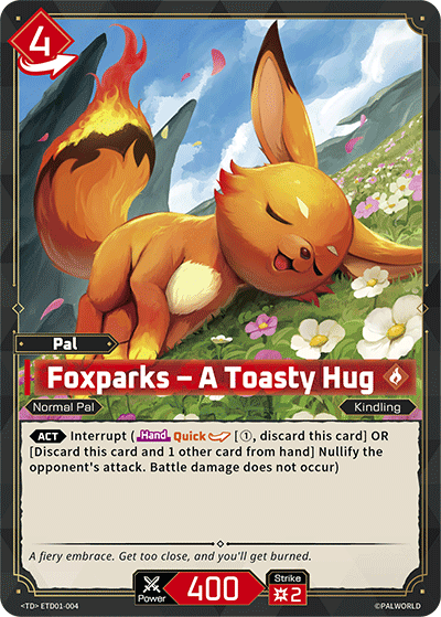 Foxparks – A Toasty Hug ETD01-004 Palworld TCG card