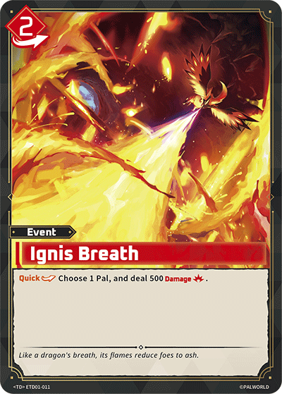 Ignis Breath ETD01-011 Palworld TCG card