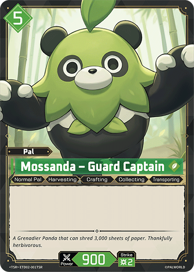 Mossanda – Guard Captain ETD02-001TSR Palworld TCG card