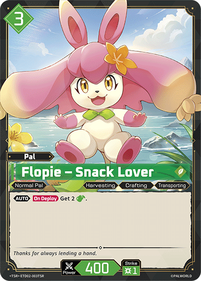 Flopie – Snack Lover ETD02-003TSR Palworld TCG card