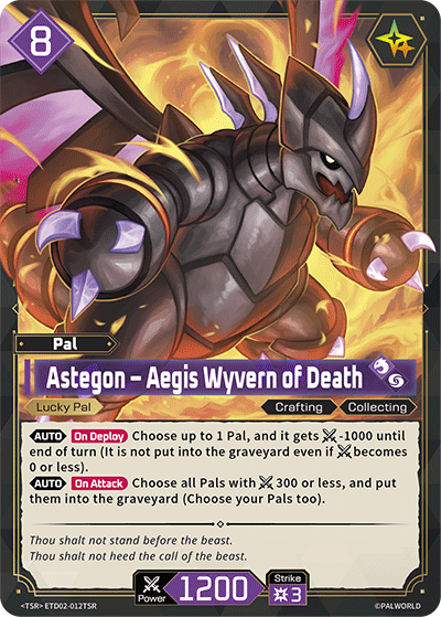 Astegon – Aegis Wyvern of Death ETD02-012TSR Palworld TCG card
