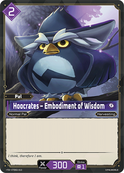 Hoocrates – Embodiment of Wisdom ETD02-013 Palworld TCG card
