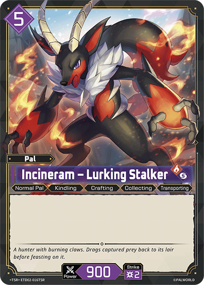 Incineram – Lurking Stalker ETD02-016TSR Palworld TCG card