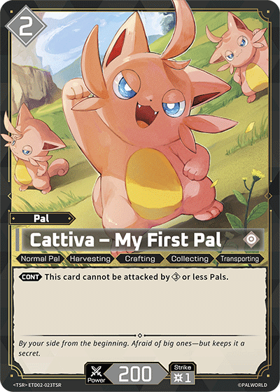Cattiva – My First Pal ETD02-023TSR Palworld TCG card